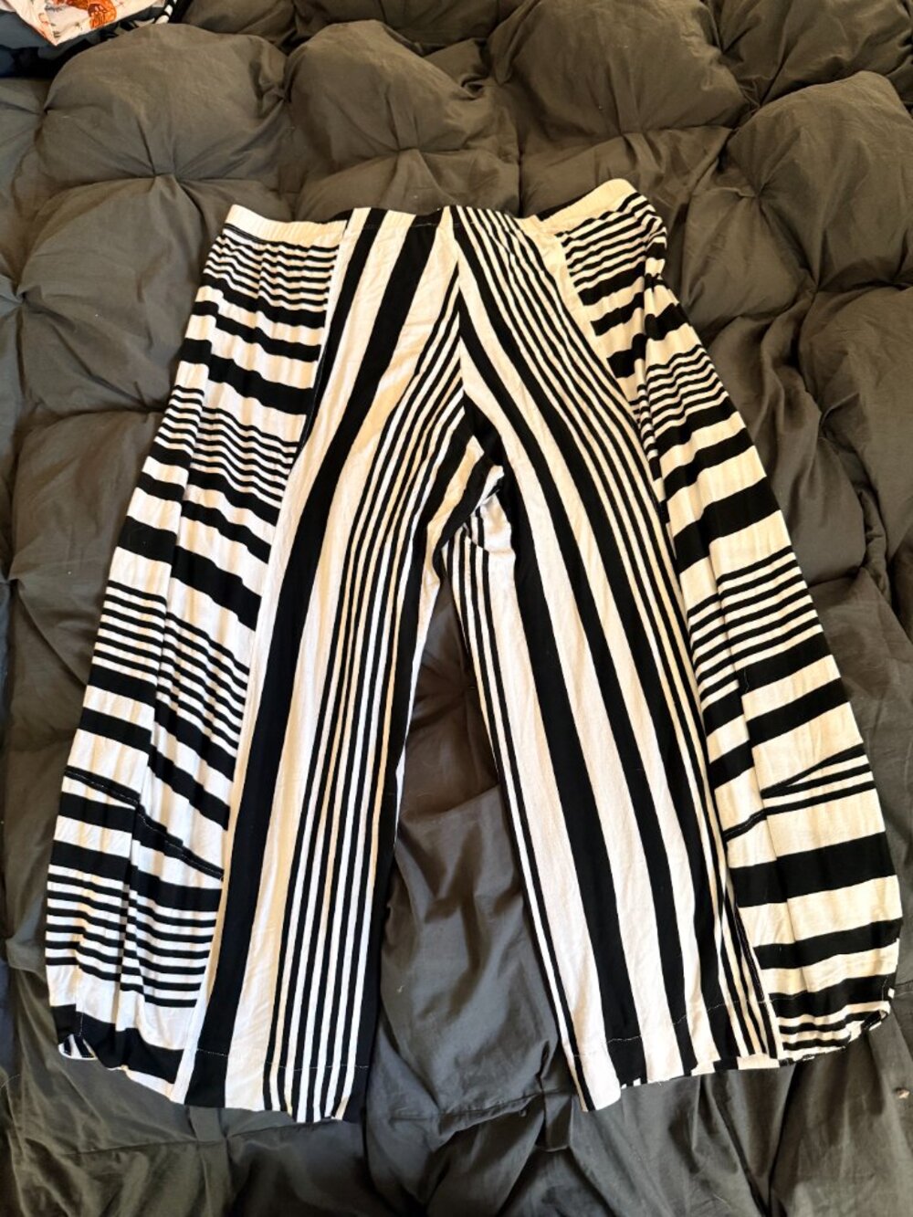 Alembika Mistissini Mixed stripe Lantern Punto Pants Black White Size 20 - Picture 2 of 3